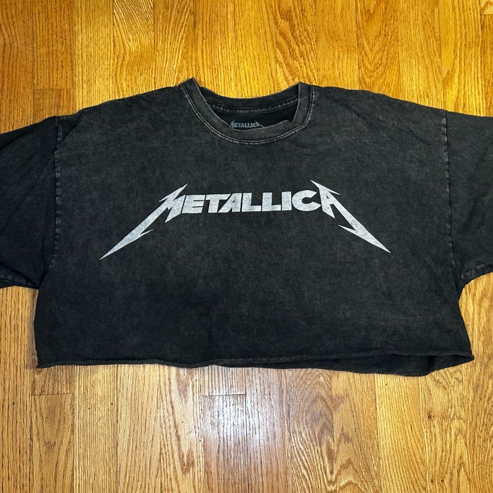 Metallica Black Cropped T-Shirt Band Tee